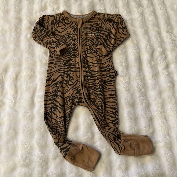 Bonds Wondersuit 12-18 Months Baby Bodysuit Sleeper Tiger Print Brown - Picture 1 of 11